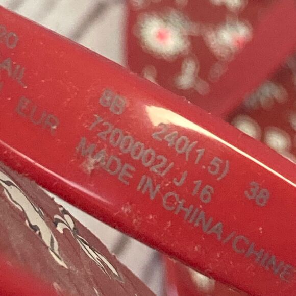 Coach Sandals Womens 8B Red Floral Abbigail Turn-Lock Flip Flops Thongs Logo - Picture 9 of 10